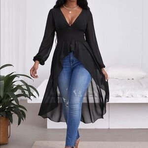Elegant Black Chiffon Blouse
